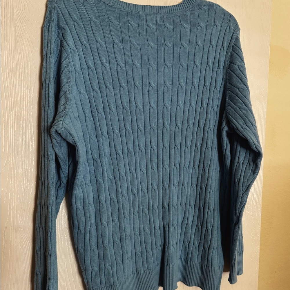 Style & Co. Blue Cable Knit Sweater